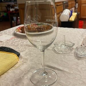 Riedel large wine glass 8 7/8” tall , 2 3/4” width